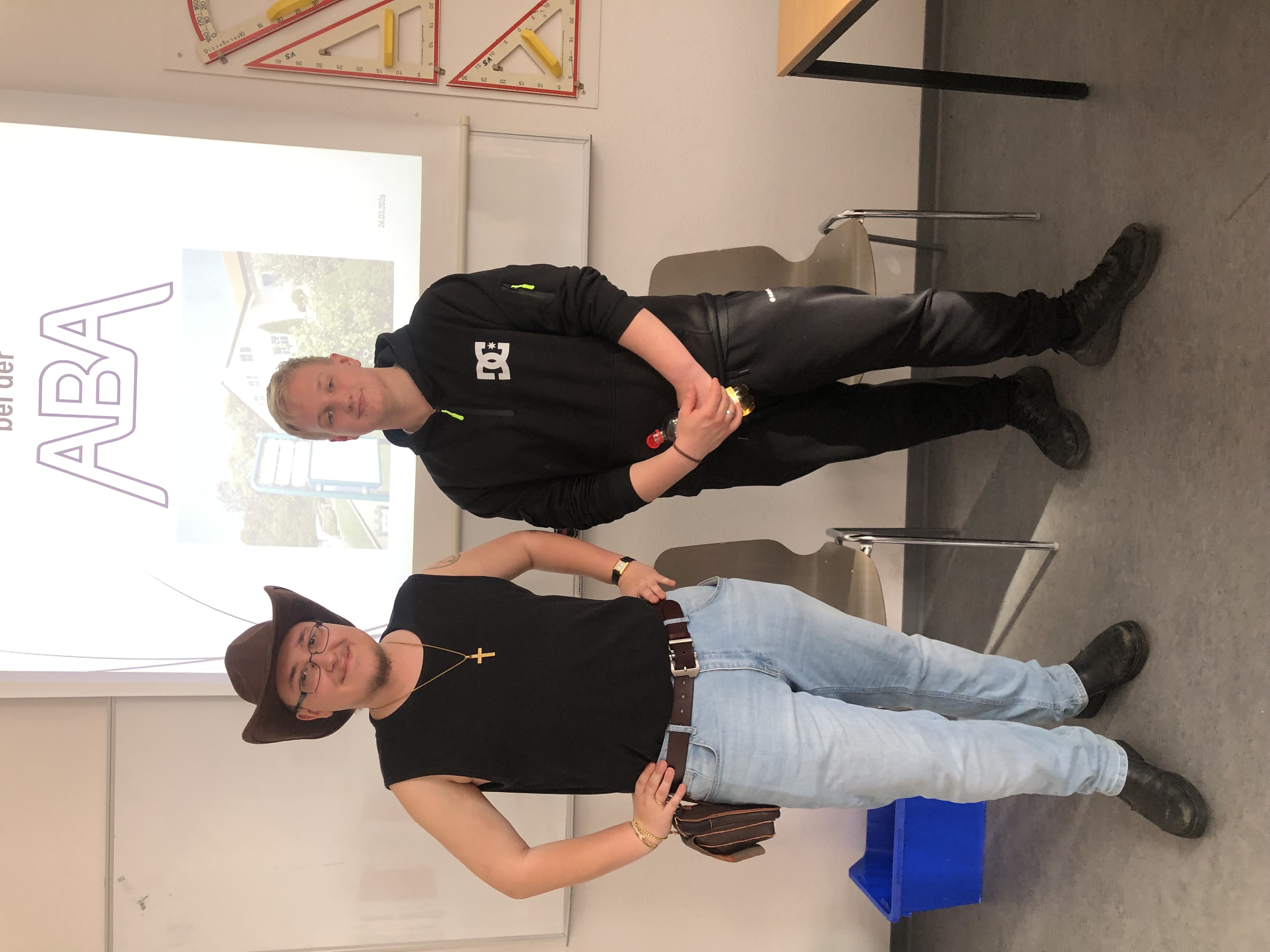 Yves Muschkat und Fabian Breter, Auszubildende der ABA